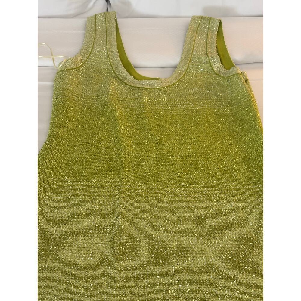 St. John Sequin Knit Maxi Dress SZ L - Picture 4 of 12